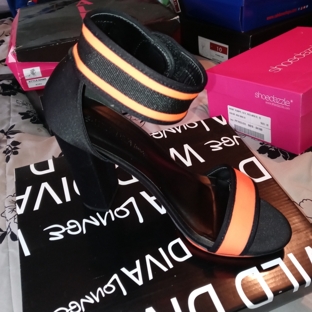 Black and orange heel